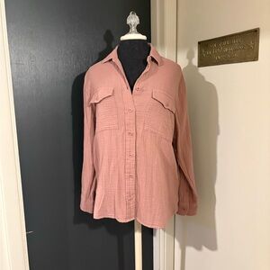 Madewell Blush Pink 100% Cotton Button-Down Shirt